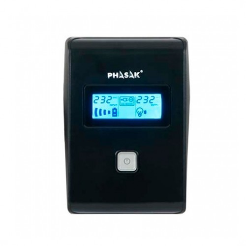 SAI UPS PHASAK 850VA INTERACTIVO AVR 2 X SCHUKO PH 9485 LCD 0.85KVA