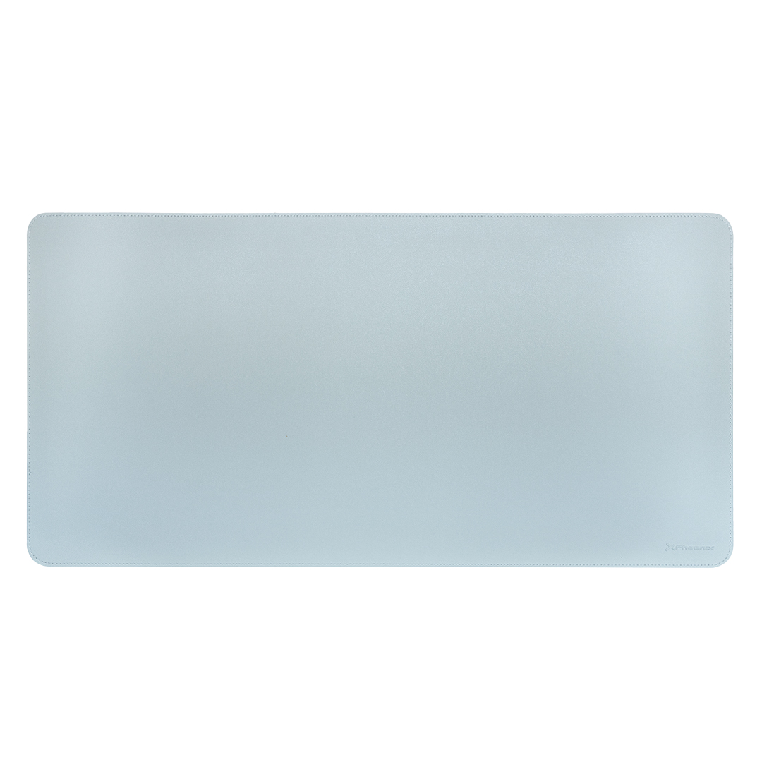 Phoenix MatePad Alfrombrilla escritorio raton PU 80 x 40 cm Antideslizante Impermeable Material simil Cuero Azul / Gris