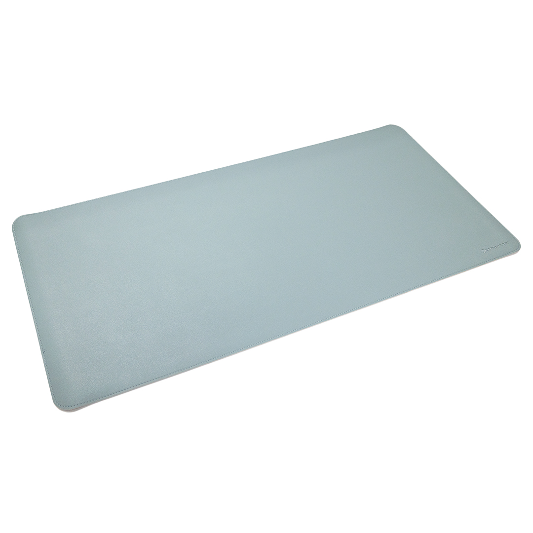 Phoenix MatePad Alfrombrilla escritorio raton PU 80 x 40 cm Antideslizante Impermeable Material simil Cuero Azul / Gris