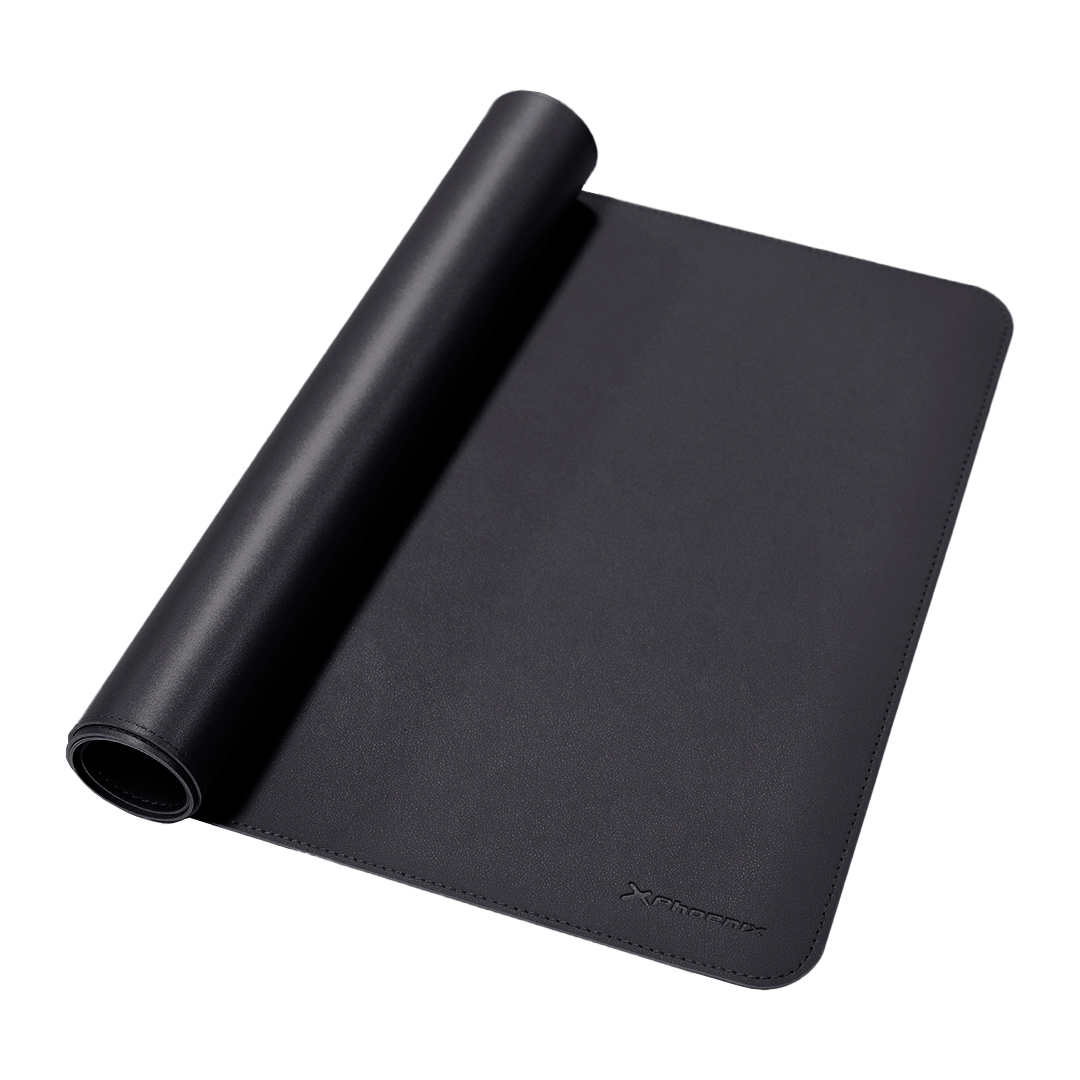 Phoenix MatePad Alfrombrilla raton PU 80 x 40 cm Antideslizante Impermeable Material simil Cuero Negra