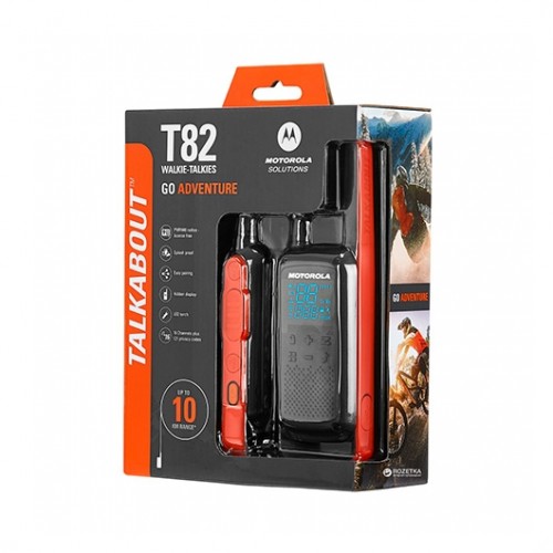 WALKIE TALKIE MOTOROLA TLKR-T82 NEGRO PACKS 2 PMR446/ 10KM/ 16 CANALES/ CLIP CINTURON