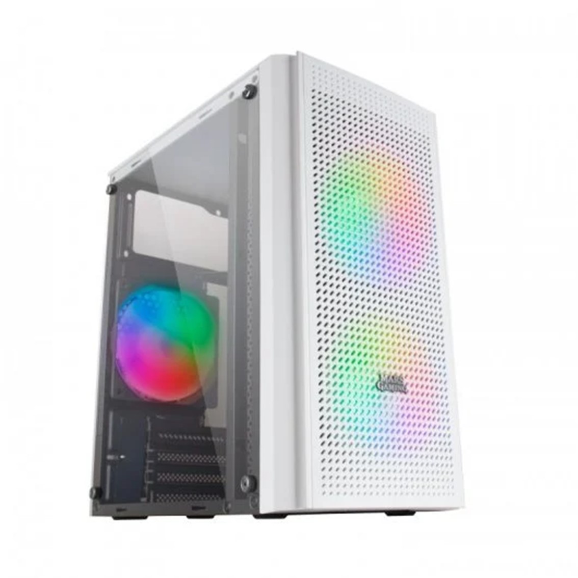 CAJA ORDENADOR MARS GAMING MC300W WHITE MICRO-ATX 1 X USB 3.0 2 X USB 2.0 3 X 120MM FRGB