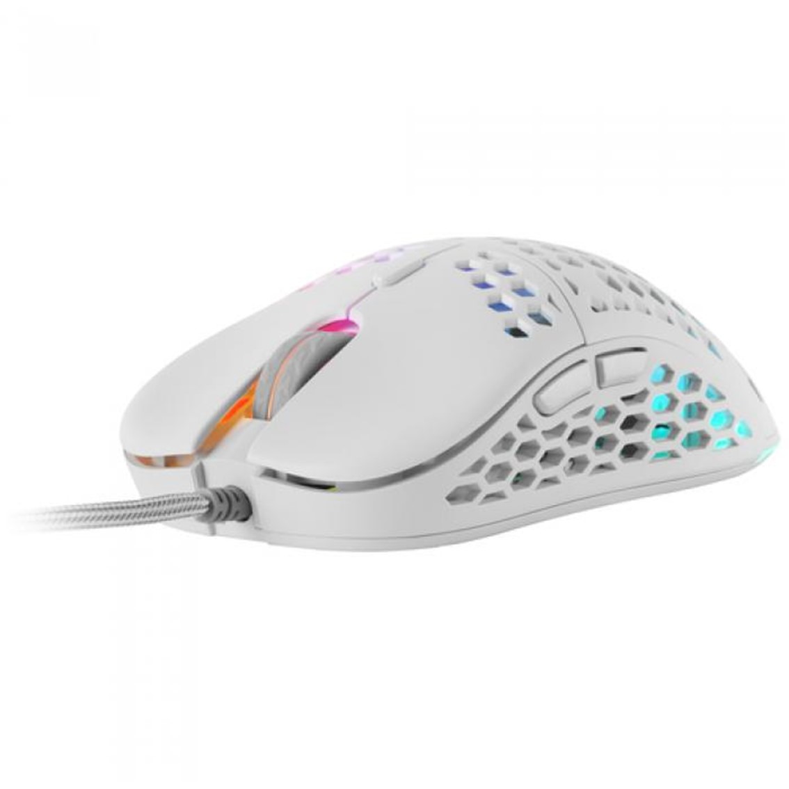 MOUSE RATON MARS GAMING OPTICO USB 7 BOTONES 12800PPP RGB BLANCO