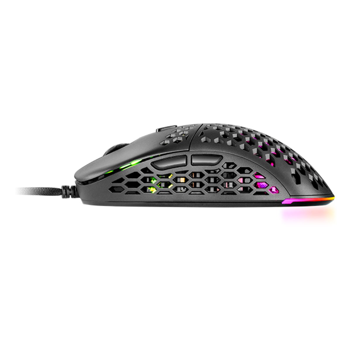 MOUSE RATON MARS GAMING OPTICO USB 7 BOTONES 12800PPP RGB NEGRO