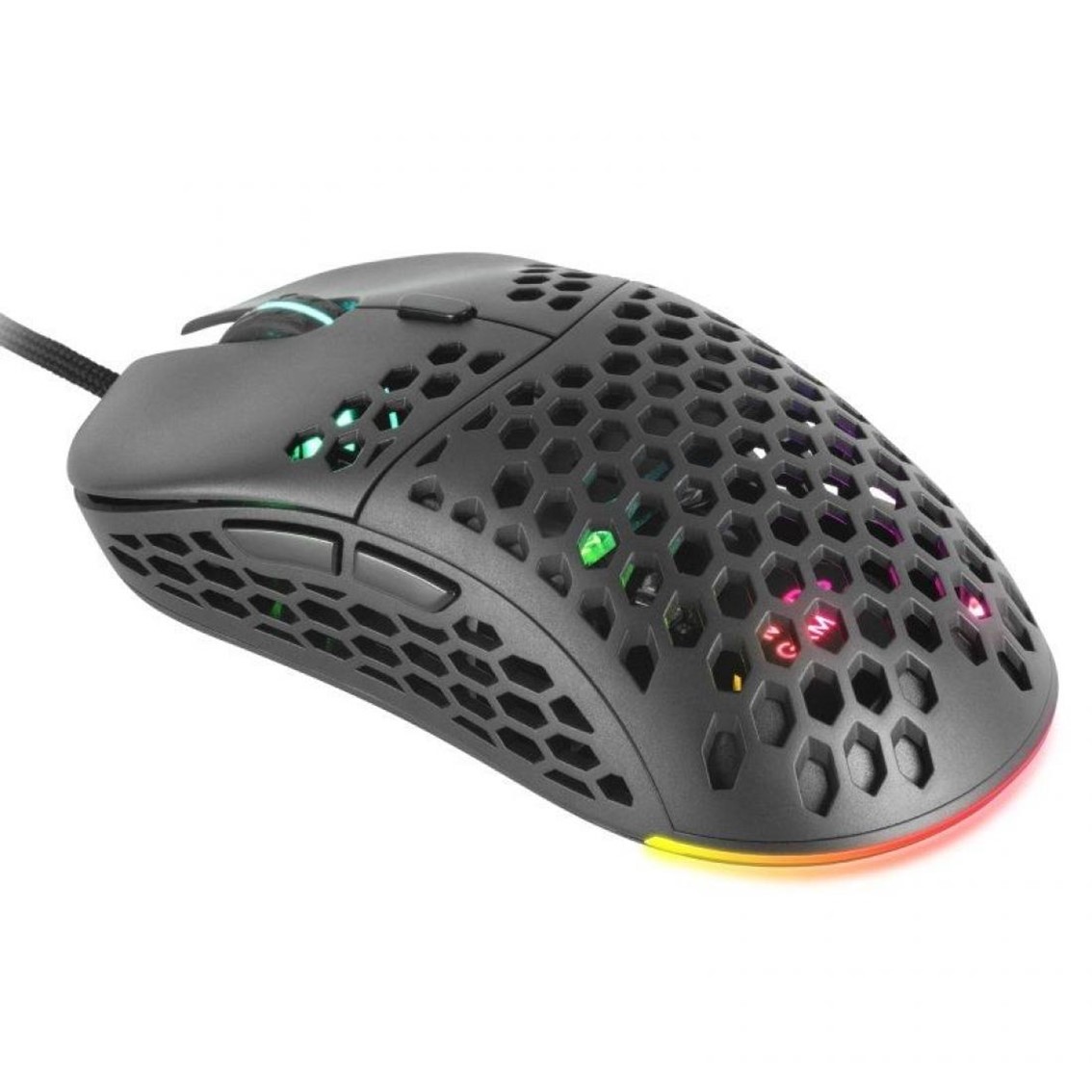 MOUSE RATON MARS GAMING OPTICO USB 7 BOTONES 12800PPP RGB NEGRO