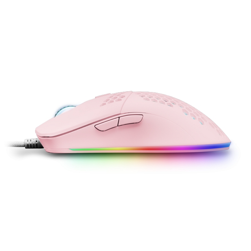 MOUSE RATON MARS GAMING MMAX OPTICO USB 7 BOTONES 12400PPP ROSA
