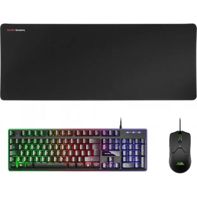 KIT TECLADO + RATON MARS GAMING MCPX RGB NEGRO + ALFOMBRILLA