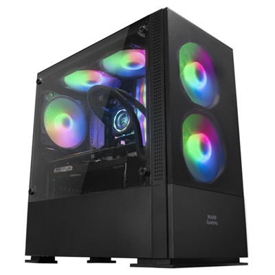 CAJA ORDENADOR MARS GAMING MCZ PREMIUM NEGRO MICRO ATX 1 X 3.0 2 X USB 2.0 2 X 120MM FRGB