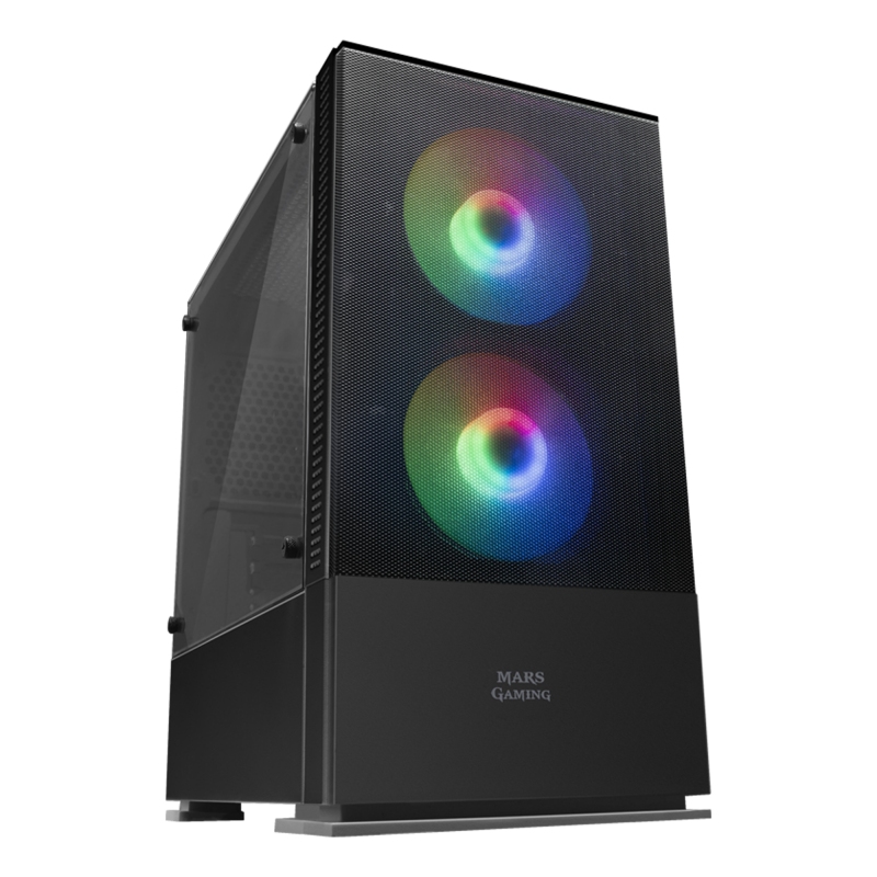 CAJA ORDENADOR MARS GAMING MCZ PREMIUM NEGRO MICRO ATX 1 X 3.0 2 X USB 2.0 2 X 120MM FRGB
