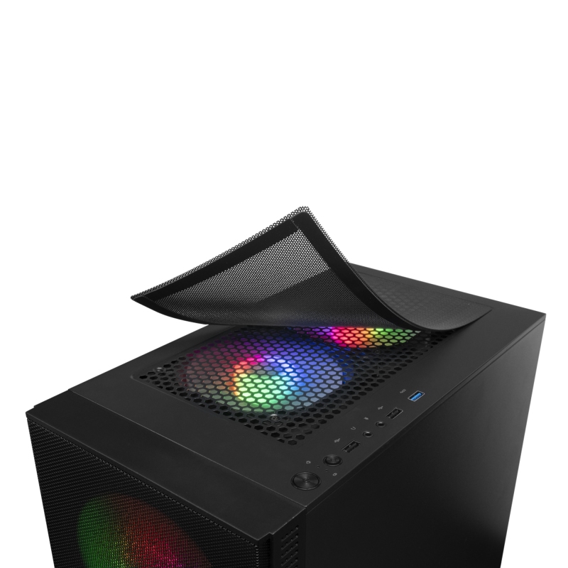 CAJA ORDENADOR MARS GAMING MCZ PREMIUM NEGRO MICRO ATX 1 X 3.0 2 X USB 2.0 2 X 120MM FRGB