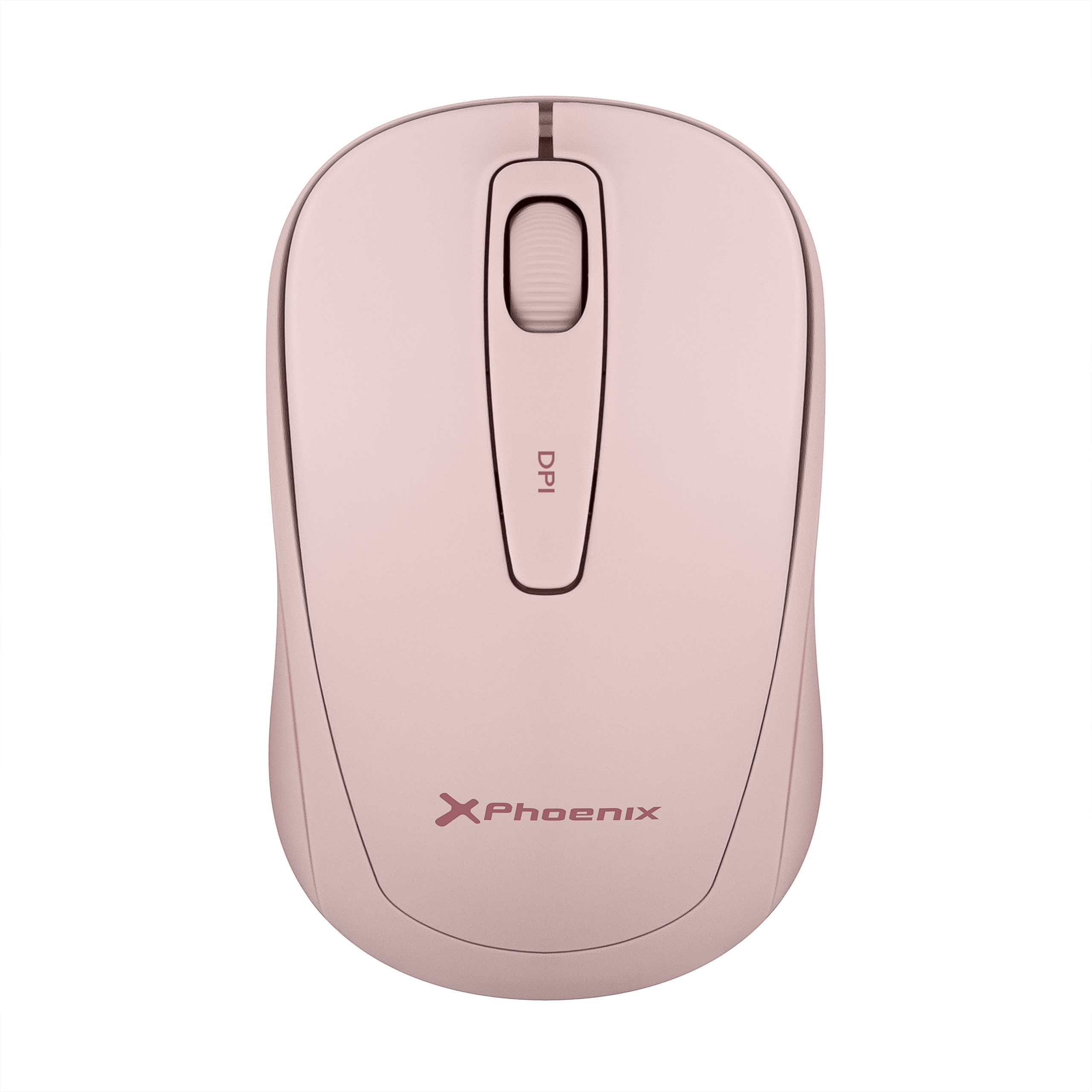 Phoenix M250 Ratón Inalámbrico 2.4 Ghz Receptor USB Hasta 1600 Dpi Compatible con PC Mac Portátil Color Rosa