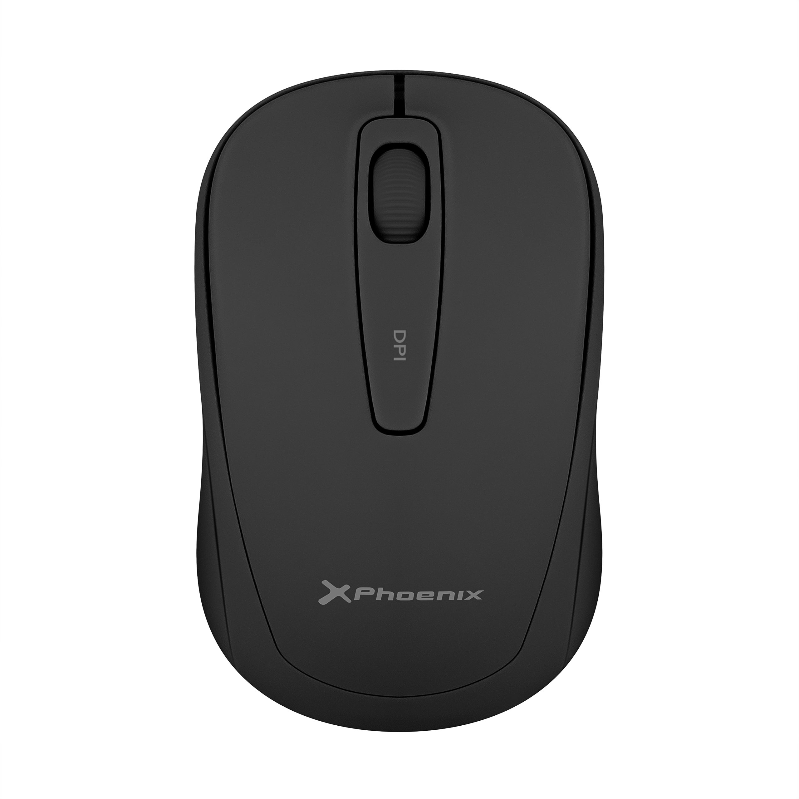 Phoenix M250 Ratón Inalámbrico 2.4 Ghz Receptor USB Hasta 1600 Dpi Compatible con PC Mac Portátil Color Negro