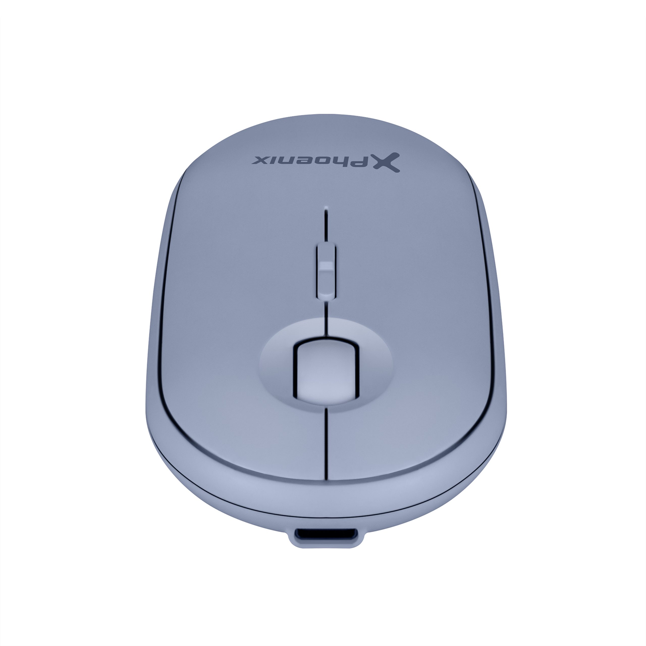 Raton Inalambrico Rebble Bluetooth y 2.4 Ghz hasta 3 dispositivos con Receptor USB Clic Silencioso para Portátil Notebook PC Chomebook Mac Color Azul