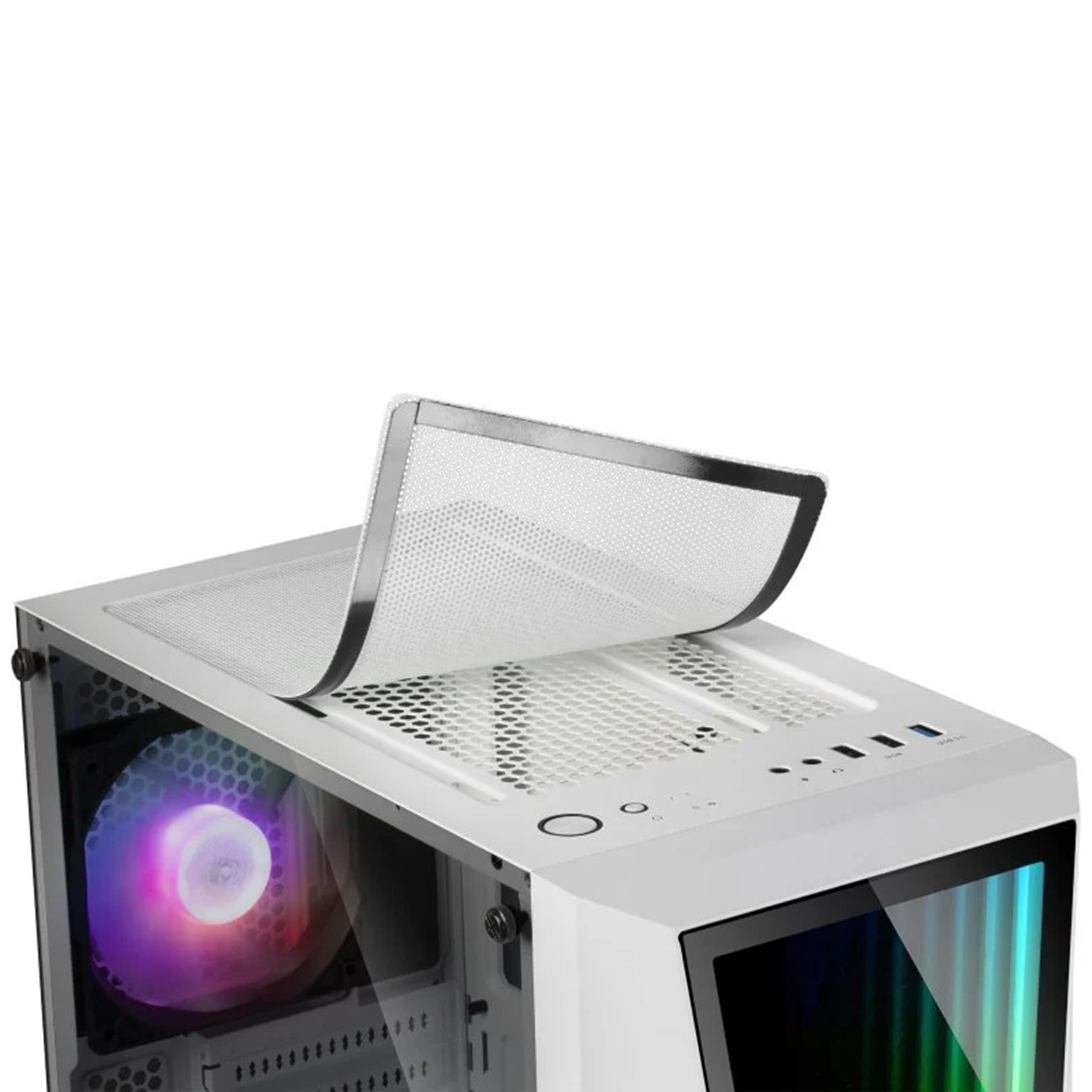 CAJA ORDENADOR MARS GAMING MC777W BLANCO ATX 1 X USB 3.0 2 X USB 2.0 2 X 120MM FRGB