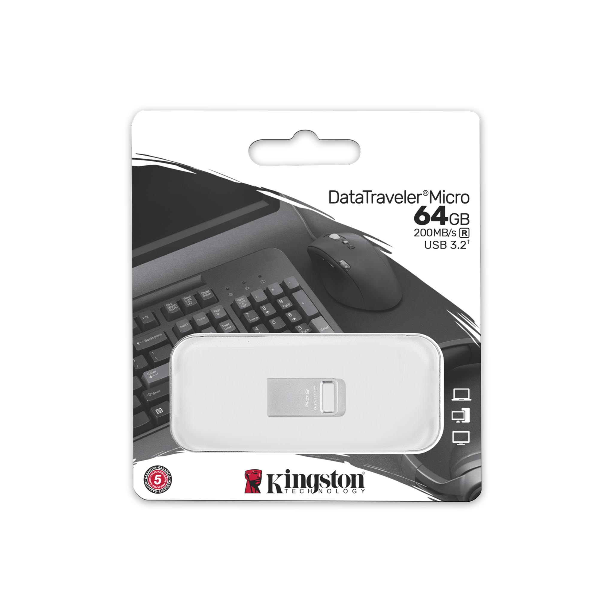 MEMORIA USB 3.2 KINGSTON 64GB DATATRAVELER DTMC3G2 METAL