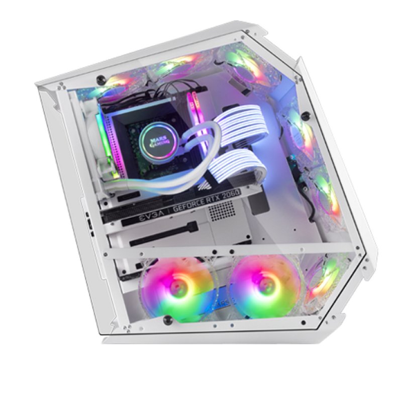 CAJA ORDENADOR MARS GAMING MC51 PREMIUM BLANCO ATX 2 X USB 3.0 5 X 120MM ARGB
