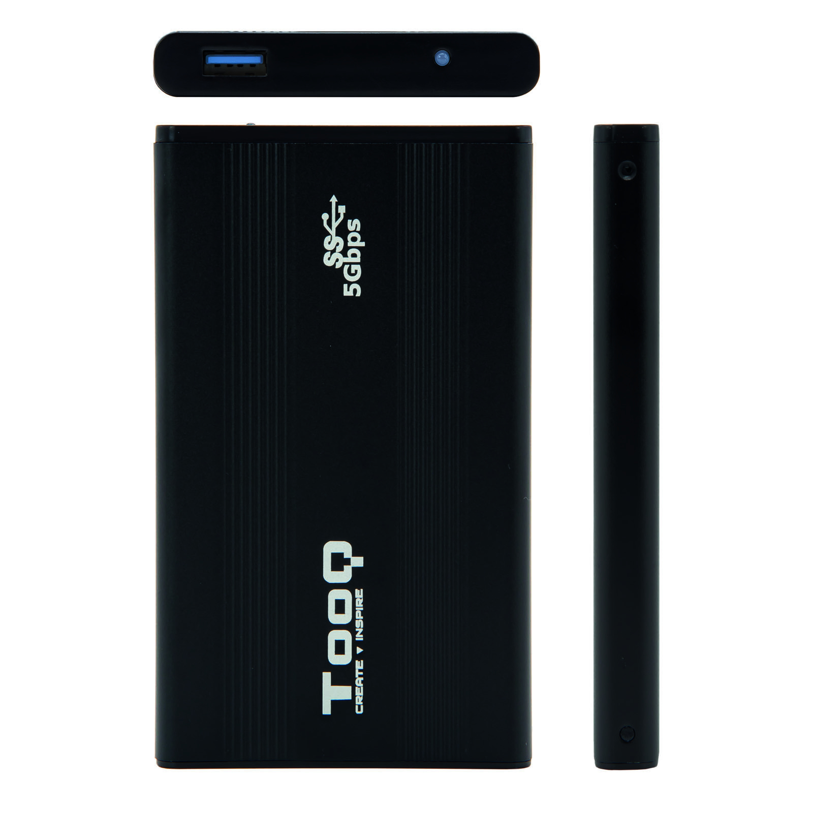 CAJA EXTERNA TOOQ TQE-2524B 2.5" 9.5MM SATA USB 3.0 NEGRO