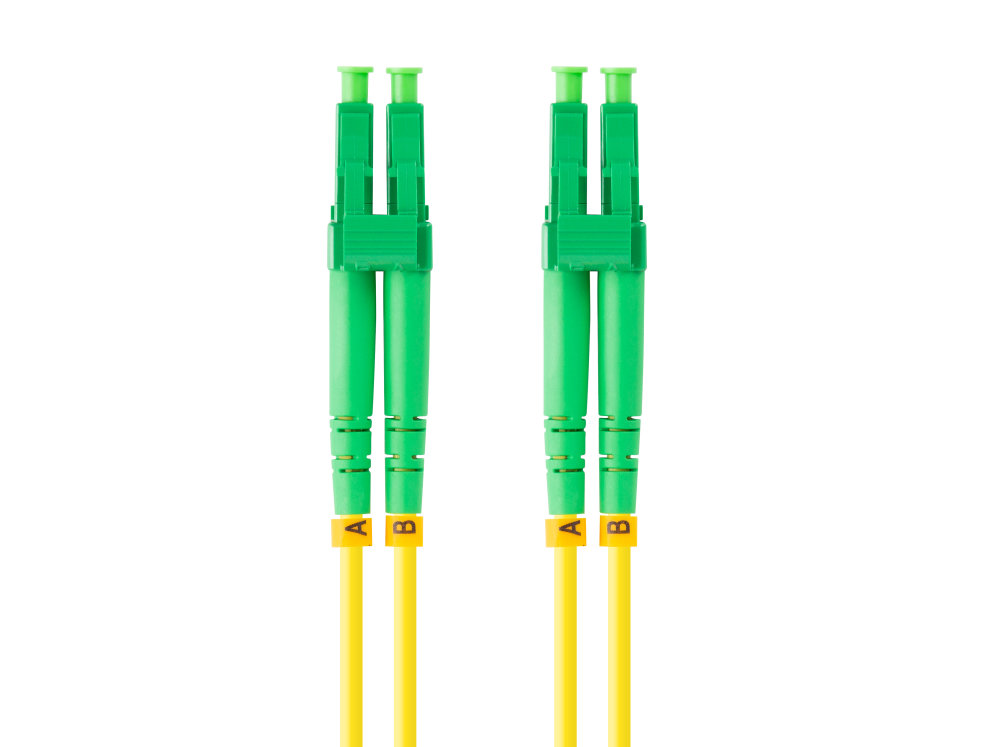 LATIGUILLO FIBRA OPTICO LC/APC LANBERG 1M MONO DUPLEX G657A1 LSZH AMARILLO
