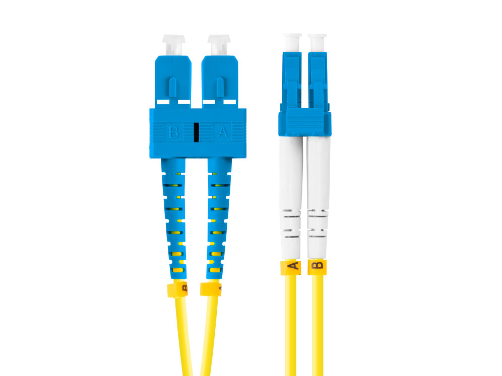 LATIGUILLO FIBRA OPTICA SC/UPC A LC/UPC LANBERG 1M MONO DUPLEX G657A1 LSZH AMARILLO