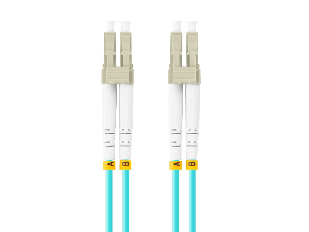 LATIGUILLO FIBRA OPTICA LC/UPC LANBERG 1M MULTI DUPLEX OM3 50/125 LSZH AZUL