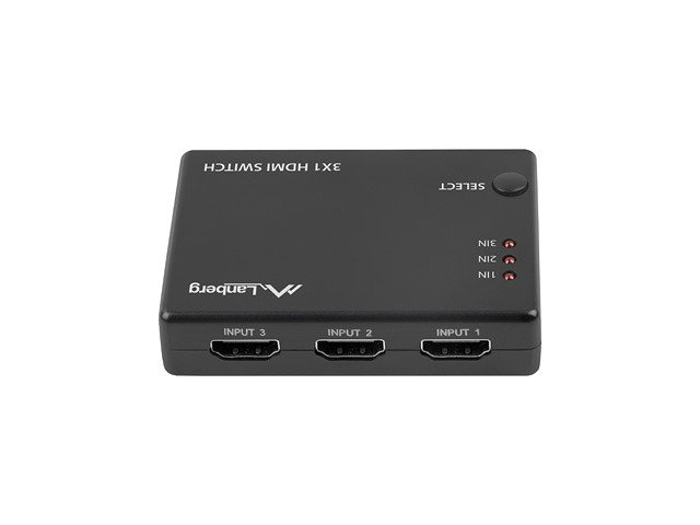 SWITCH VIDEO LANBERG 4K / 3 X HDMI / MICRO USB / NEGRO / CONTROL REMOTO