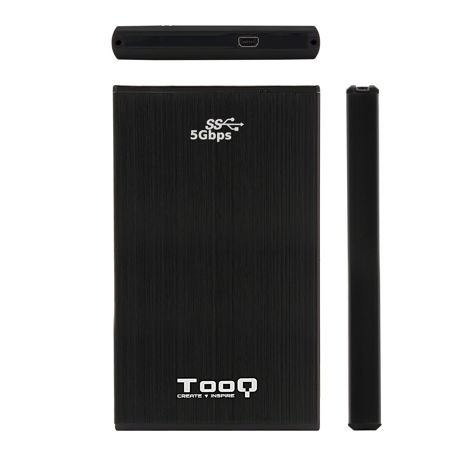 CAJA EXTERNA TOOQ TQE-2522B PARA HDD/SSD 2.5" 9.5MM SATA USB 3.0 NEGRA