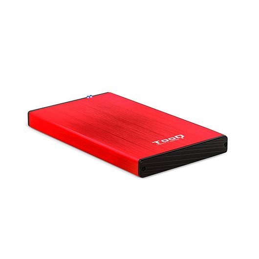 CAJA EXTERNA TOOQ TQE-2527R PARA HDD 2.5" 9.5MM SATA 3 USB 3.2 ROJO