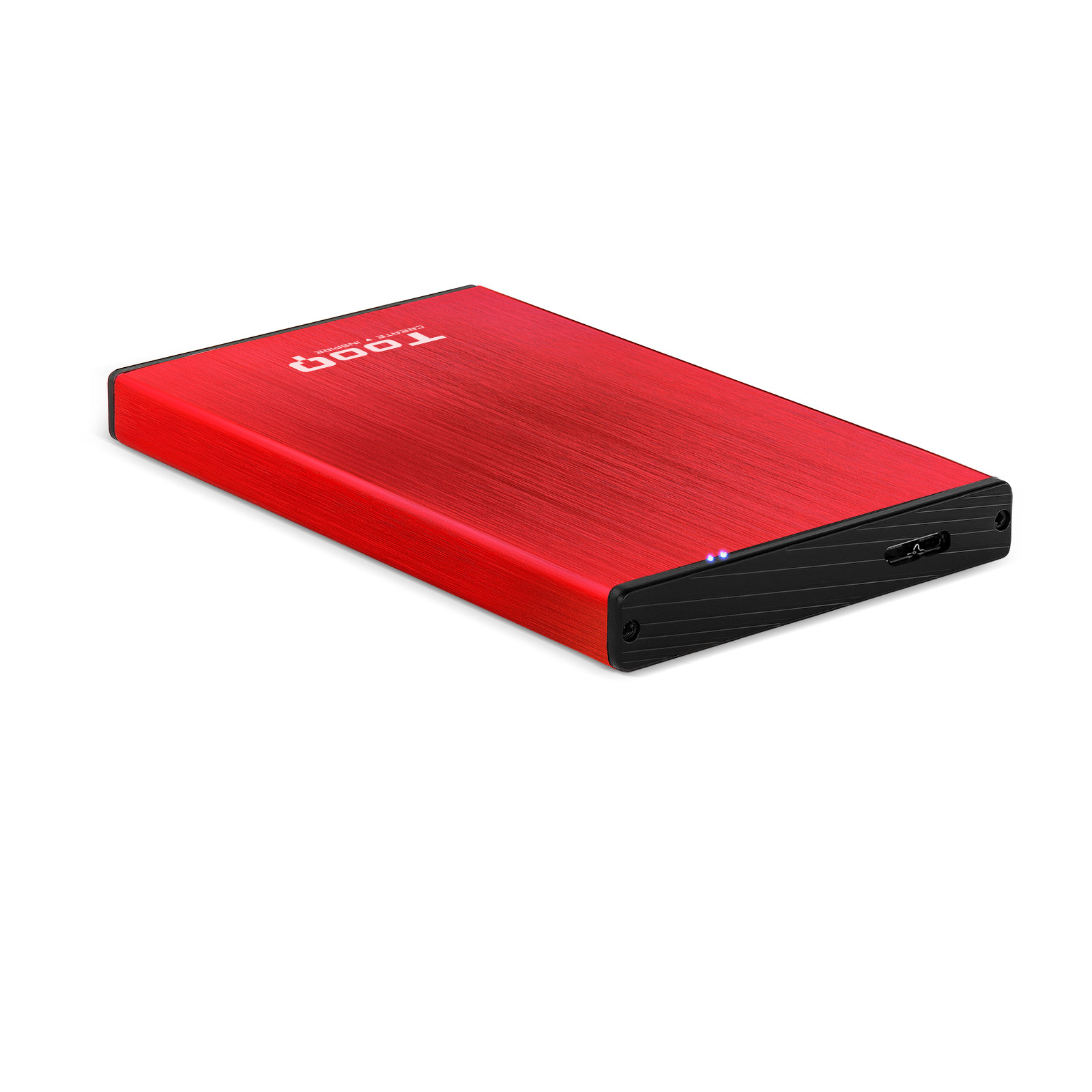 CAJA EXTERNA TOOQ TQE-2527R PARA HDD 2.5" 9.5MM SATA 3 USB 3.2 ROJO
