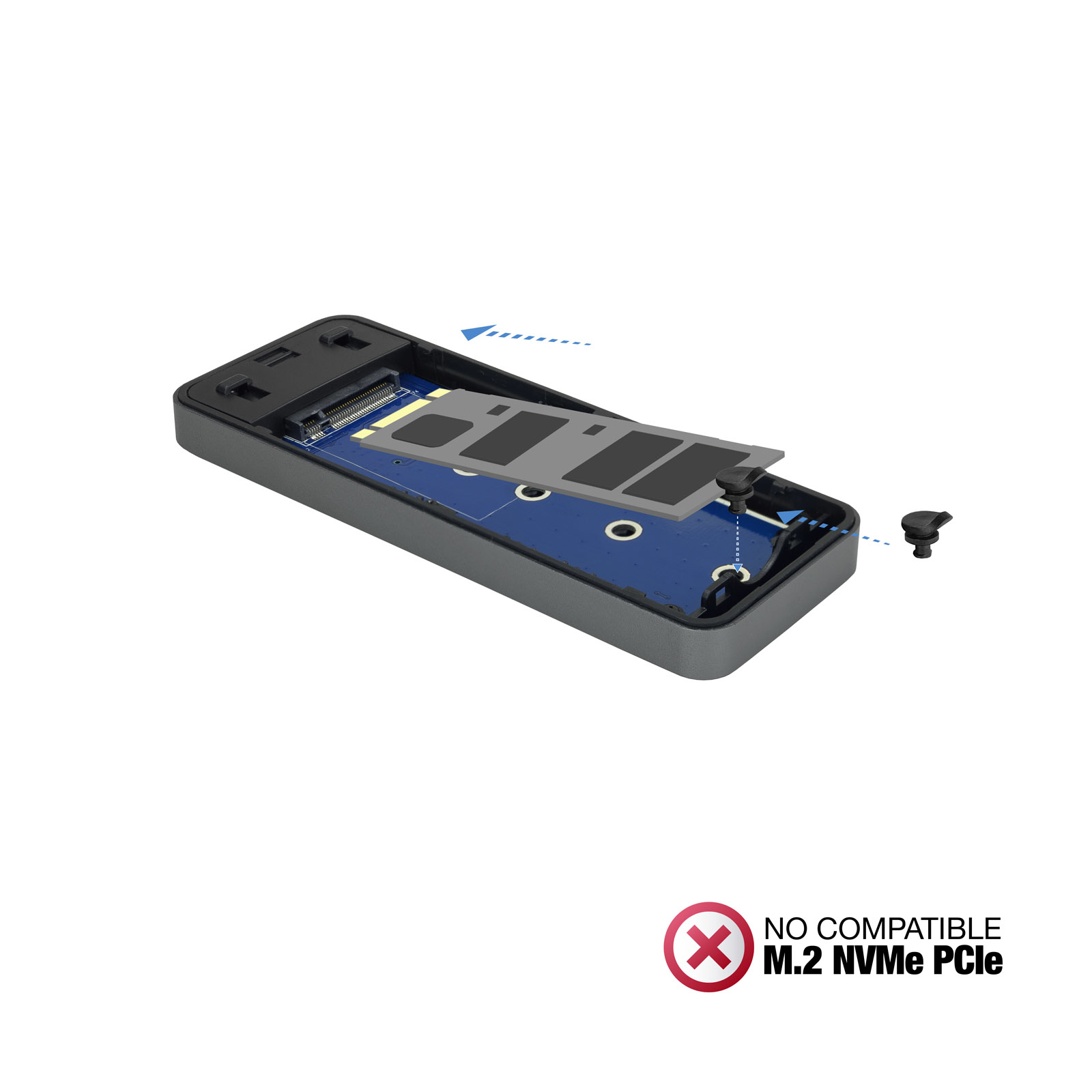 CAJA EXTERNA TOOQ TQE-2281G PARA SSD M.2 USB TIPO C GRIS