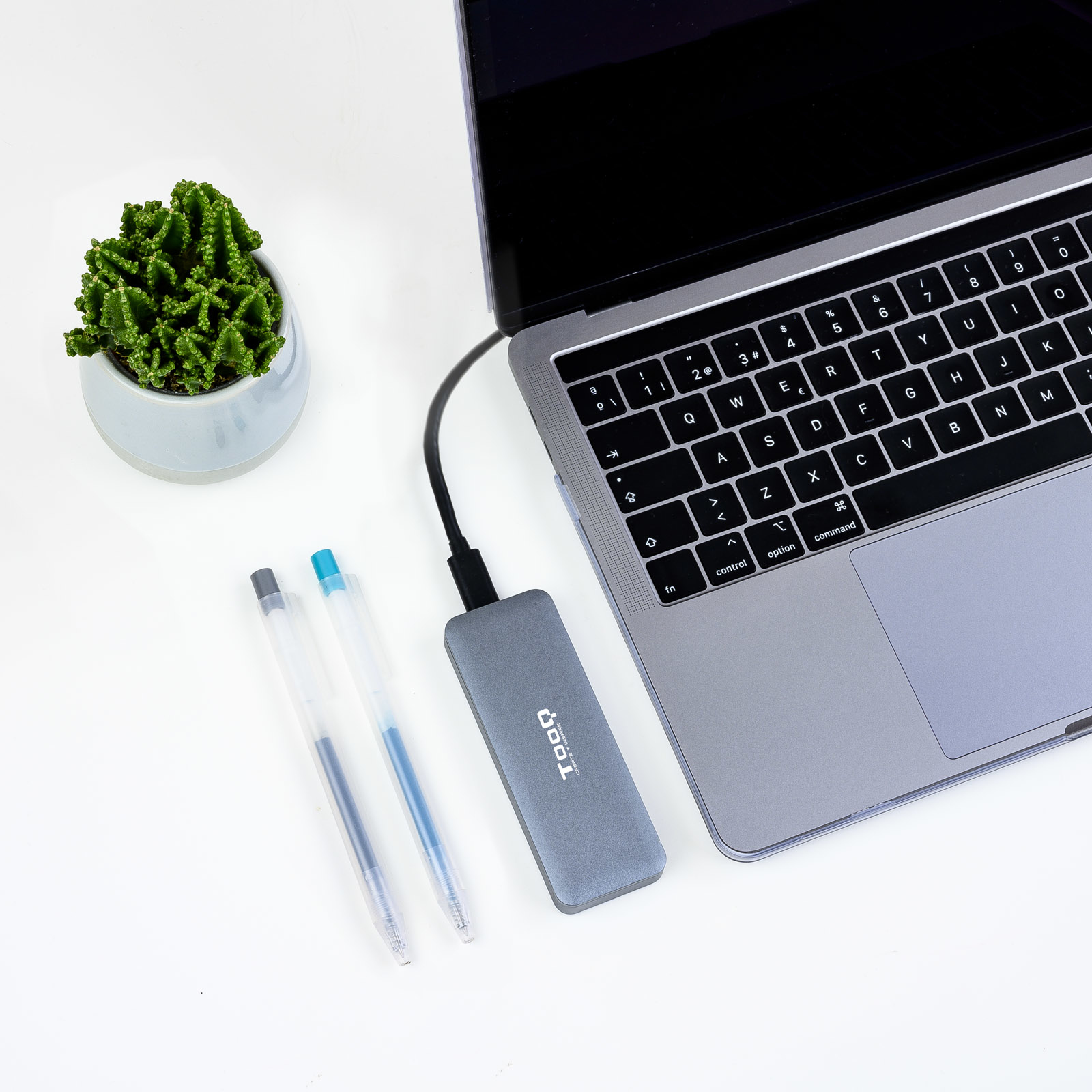 CAJA EXTERNA TOOQ TQE-2281G PARA SSD M.2 USB TIPO C GRIS