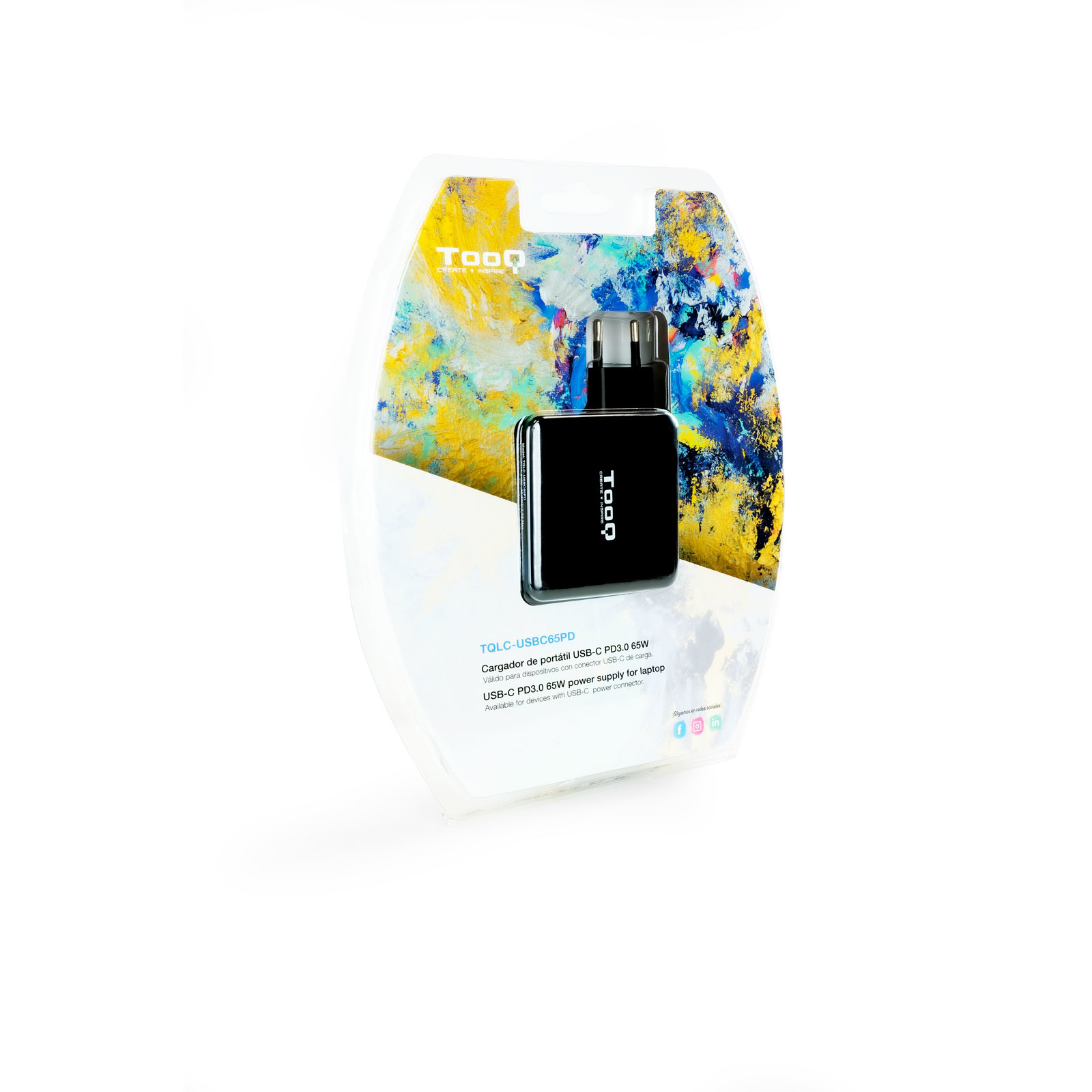 CARGADOR PORTATIL TOOQ TQLC-USBC65PD 65W USB TIPO C NEGRO