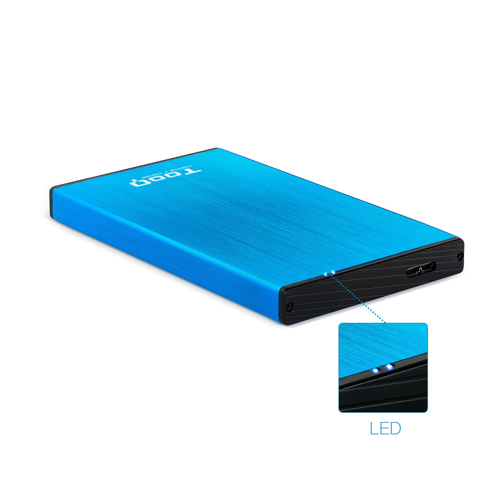 CAJA EXTERNA TOOQ TQE-2527BL PARA HDD 2.5" 9.5MM SATA 3 USB 3.0/3.1 AZUL