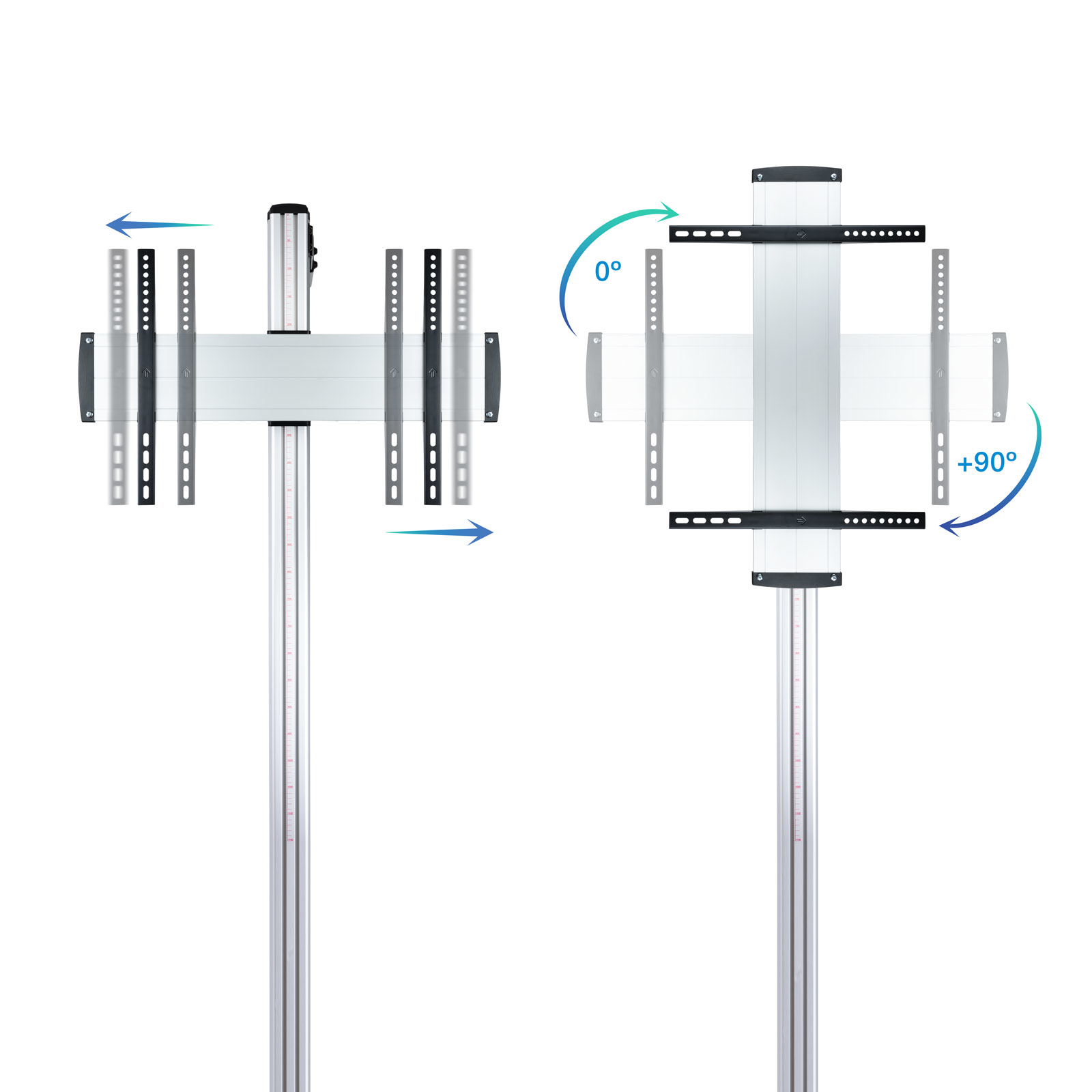 SOPORTE SUELO TV TOOQ FS2270M-B 37"-70" CARGA MAXIMA 70KG 90º FIJO ALUMINIO