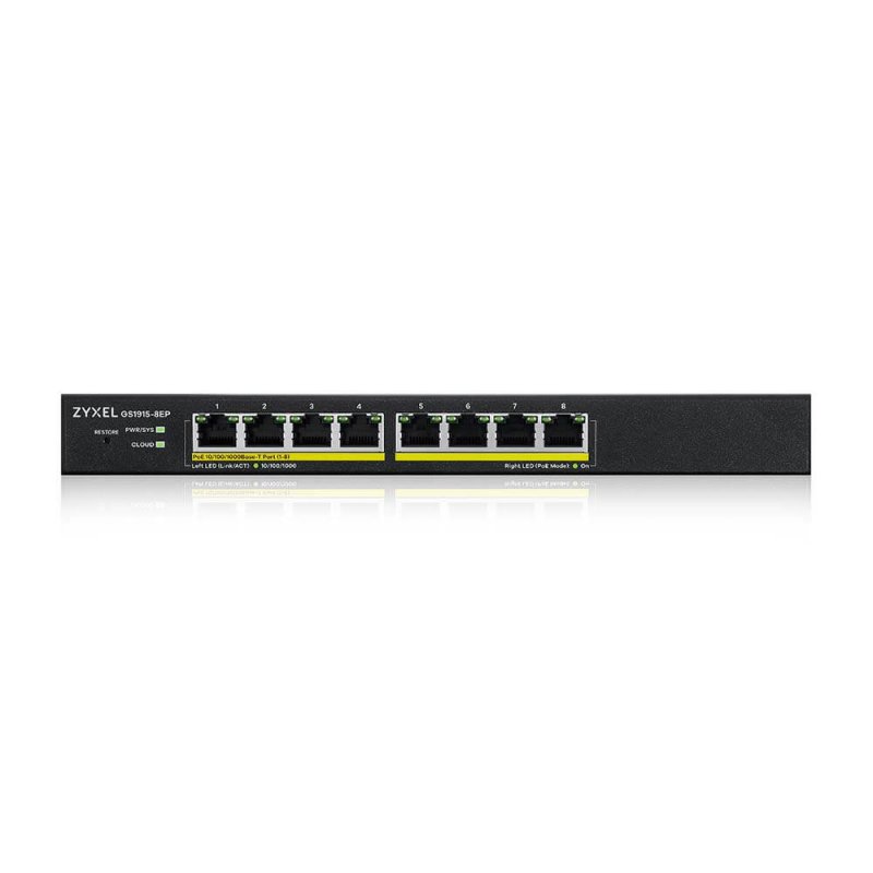 SWITCH 8 PUERTOS ZYXEL GS1915-8EP GIGABIT ETHERNET POE 60W NEBULA