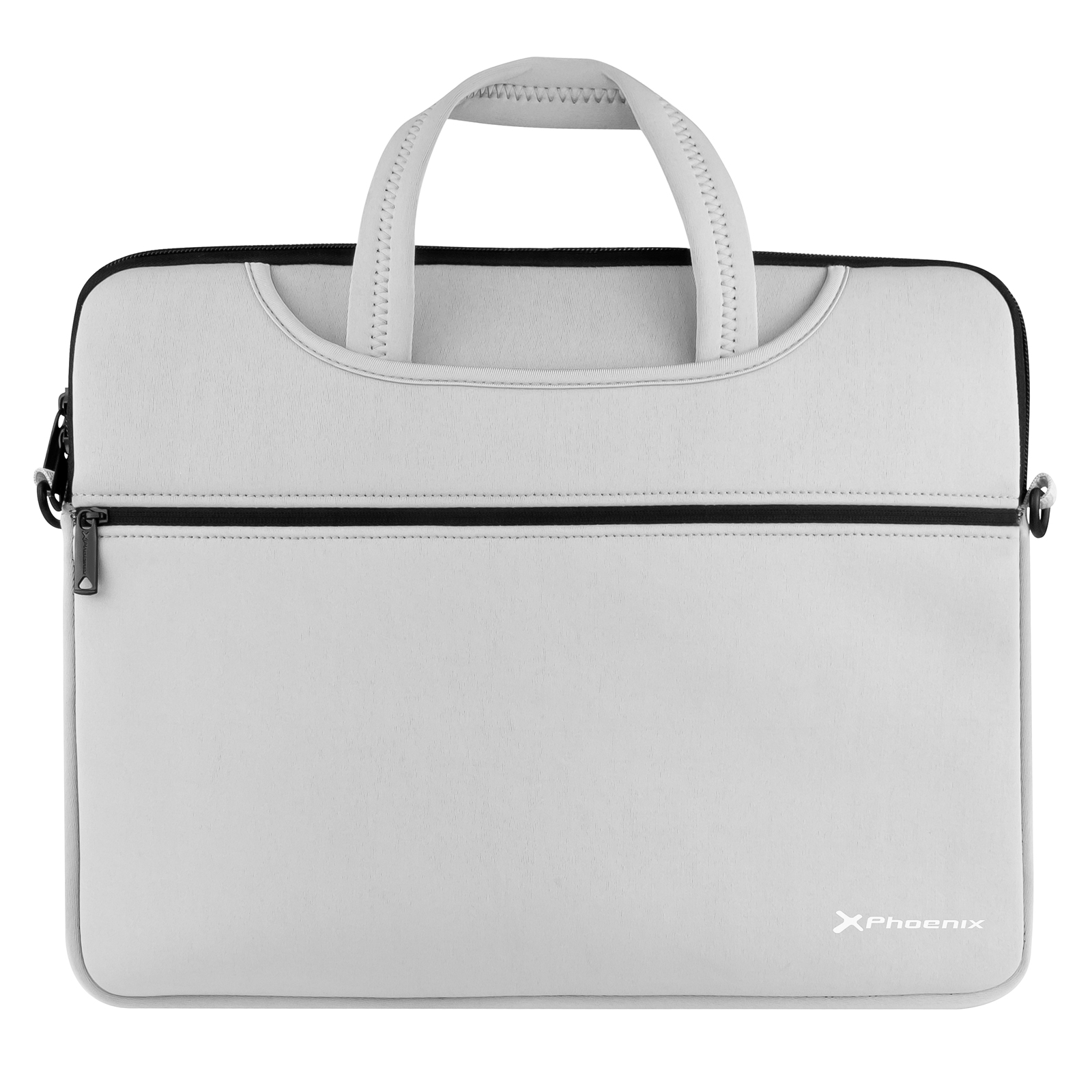 Funda maletin neopreno Phoenix para portatil o tablet hasta 14" interior terciopelo gris