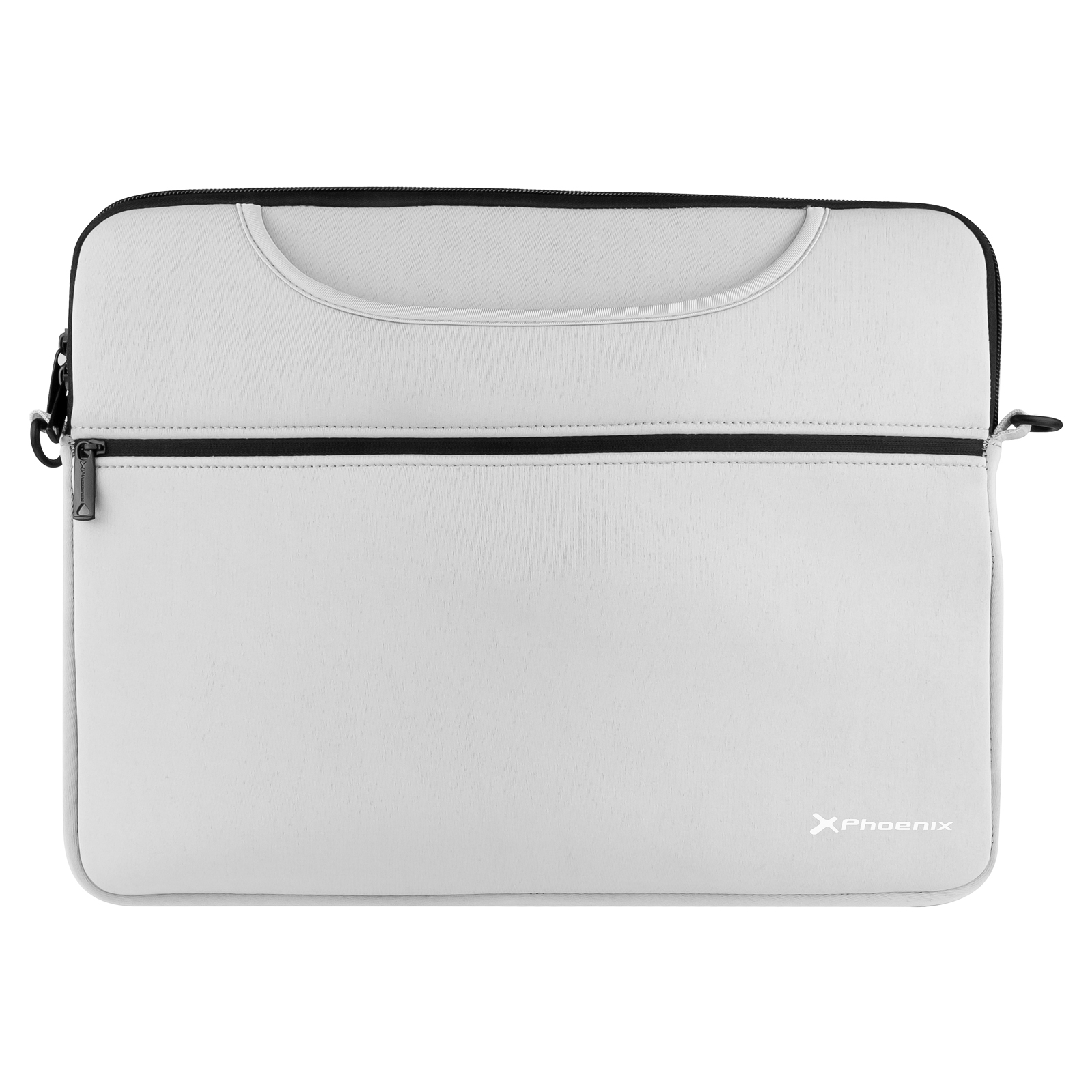 Funda maletin neopreno Phoenix para portatil o tablet hasta 14" interior terciopelo gris