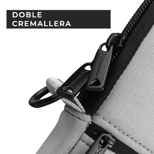 Funda de neopreno Phoenix para tablet o portatil 14" interior terciopelo gris