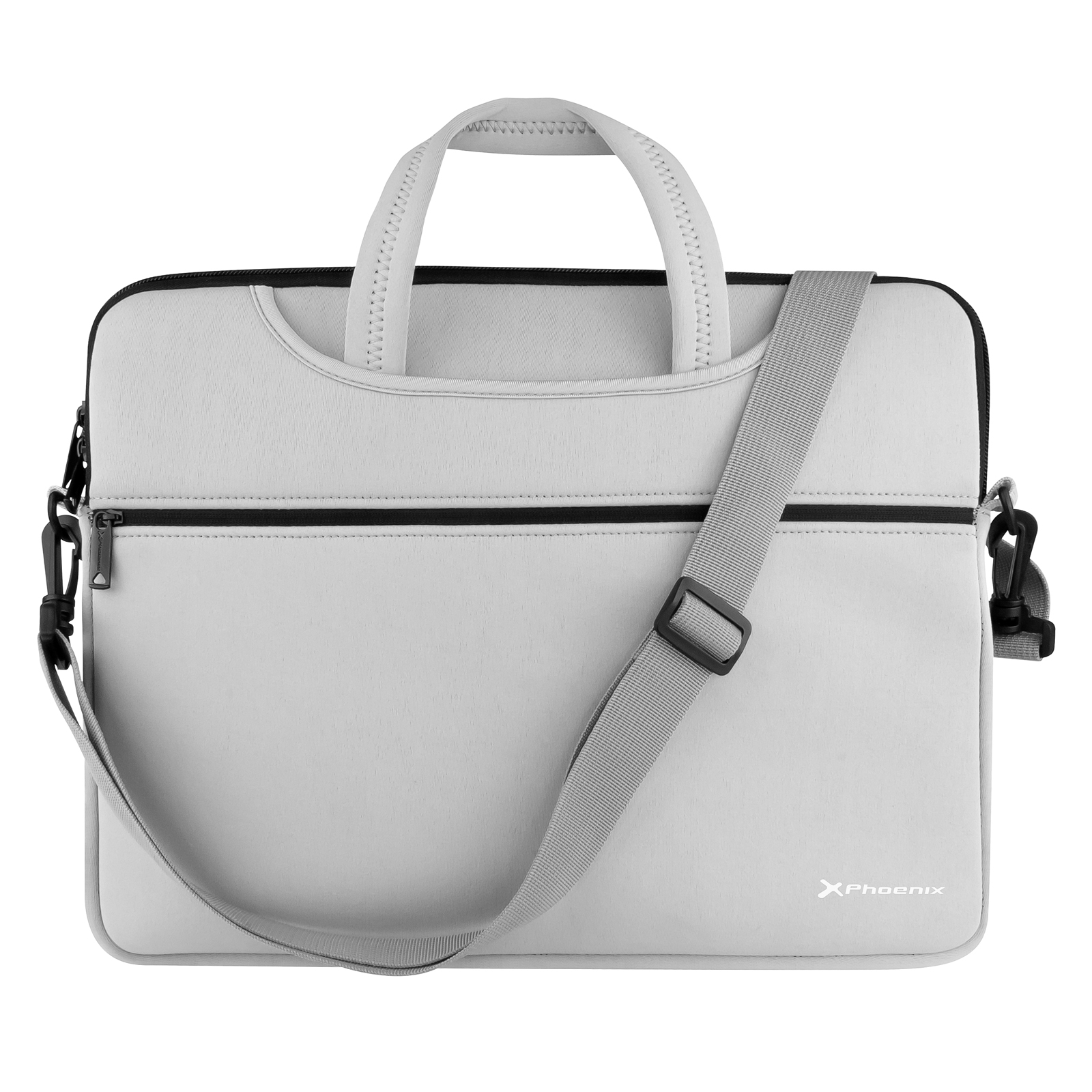 Funda maletin neopreno Phoenix para portatil o tablet hasta 16" interior terciopelo gris
