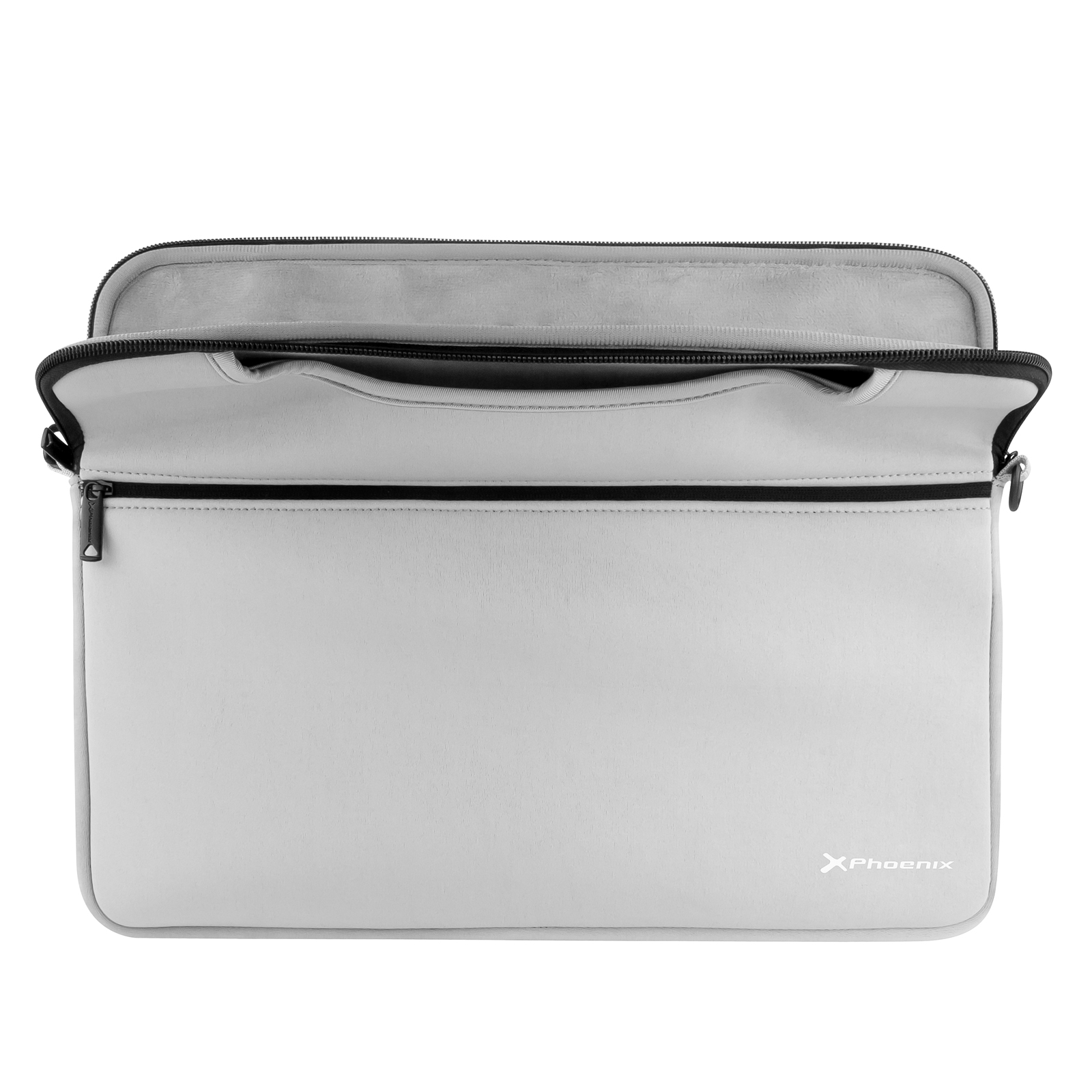Funda maletin neopreno Phoenix para portatil o tablet hasta 16" interior terciopelo gris