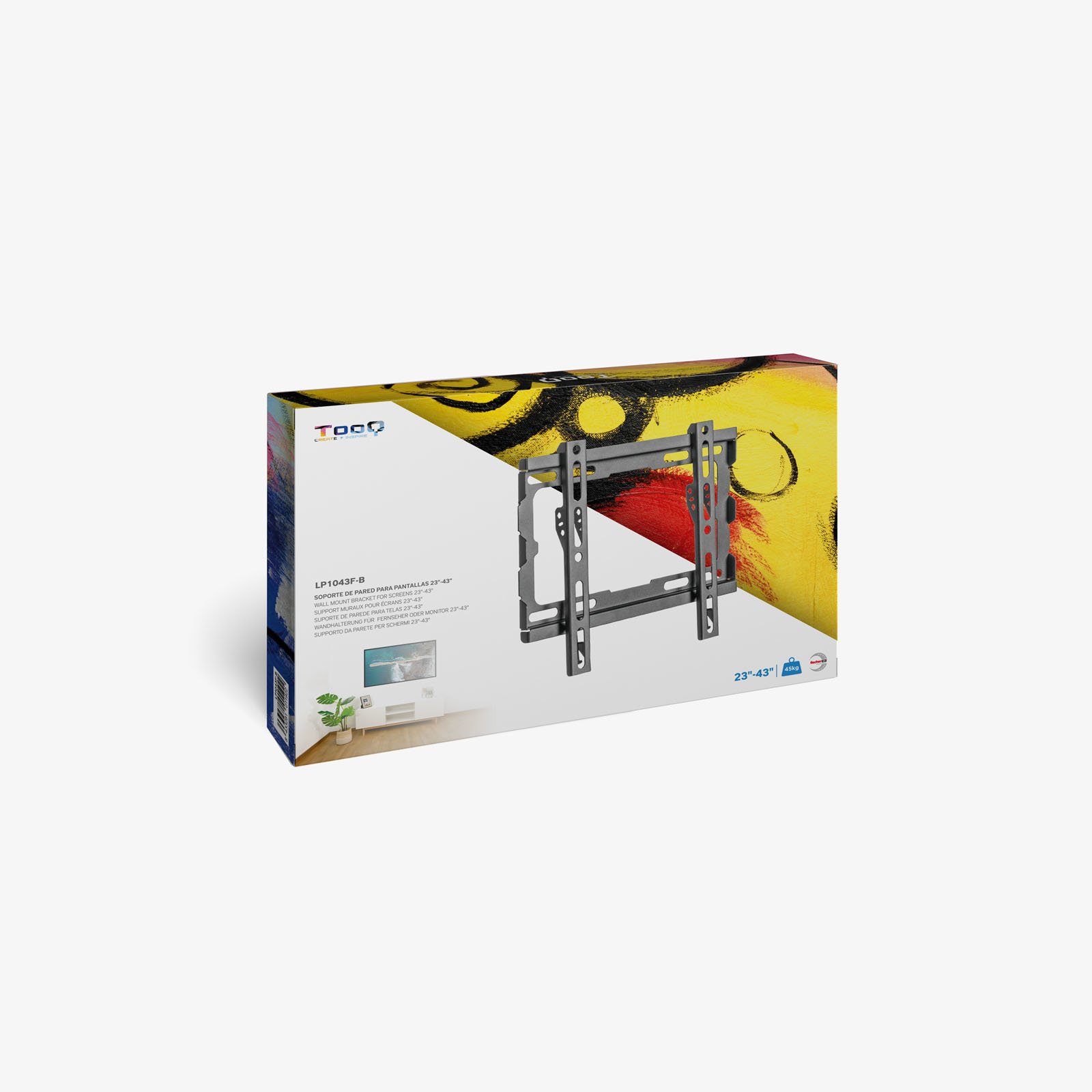 SOPORTE PARED TV TELEVISION MONITOR TOOQ LP1043F-B 23"-43" CARGA MAXIMA 45KG