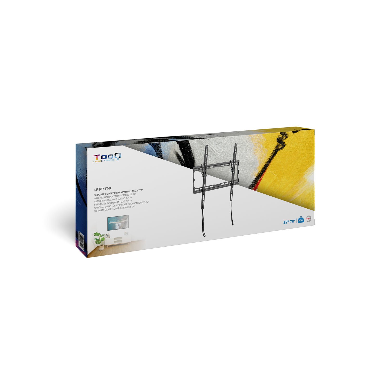 SOPORTE PARED TV TELEVISION MONITOR TOOQ LP1071T-B 32"-70" CARGA MAXIMA 45KG