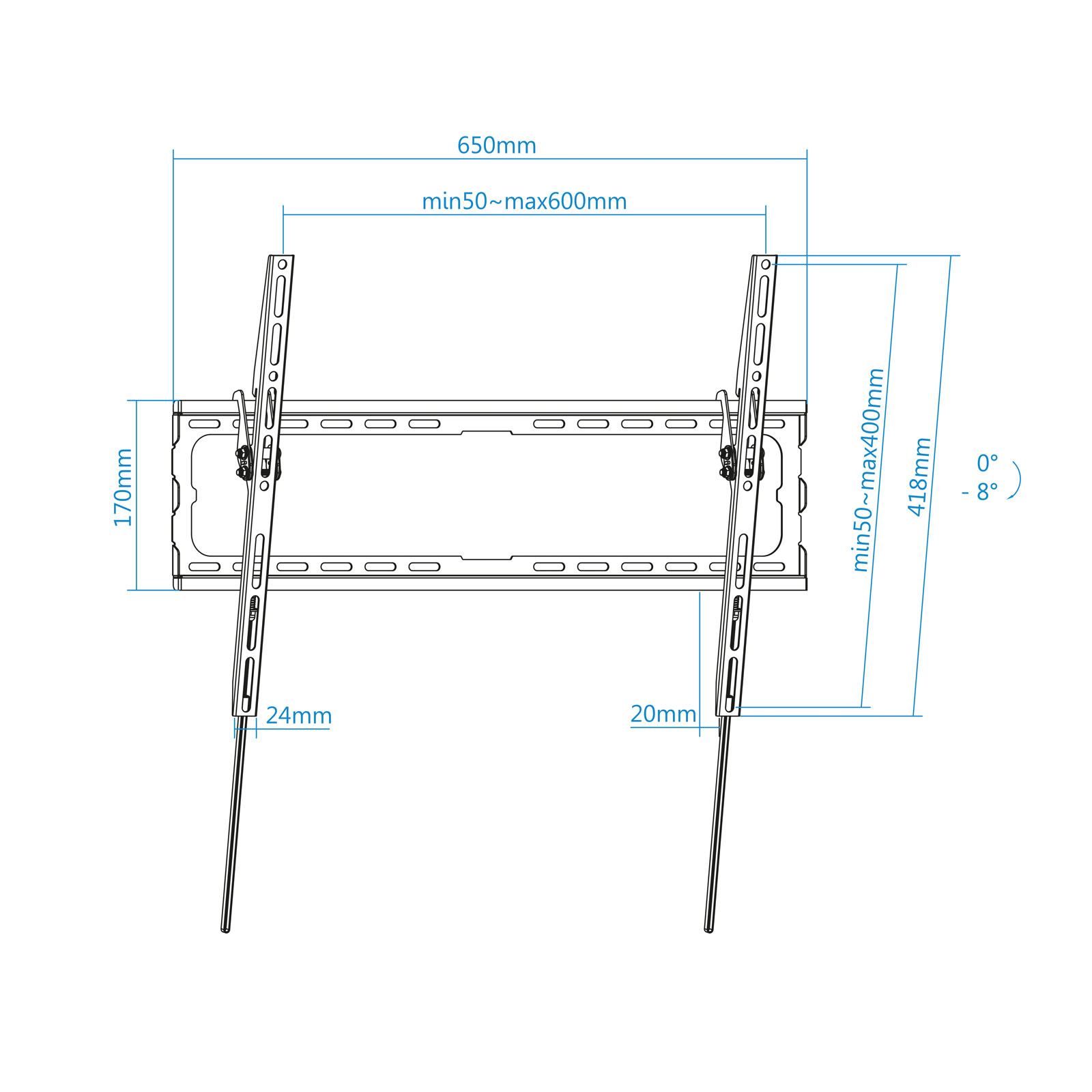 SOPORTE PARED TV TELEVISION MONITOR TOOQ LP1081T-B 37"-80" CARGA MAXIMA 45KG