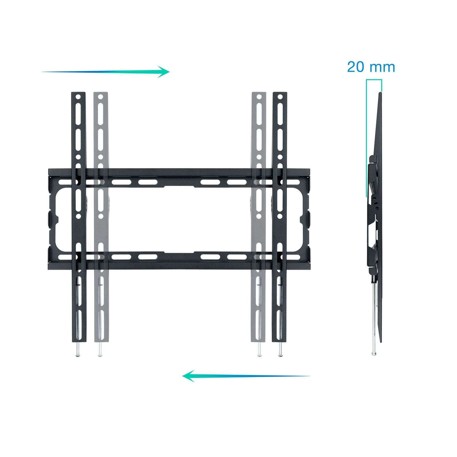 SOPORTE PARED TV TELEVISION MONITOR TOOQ LP1070F-B 32"-70" CARGA MAXIMA 45KG