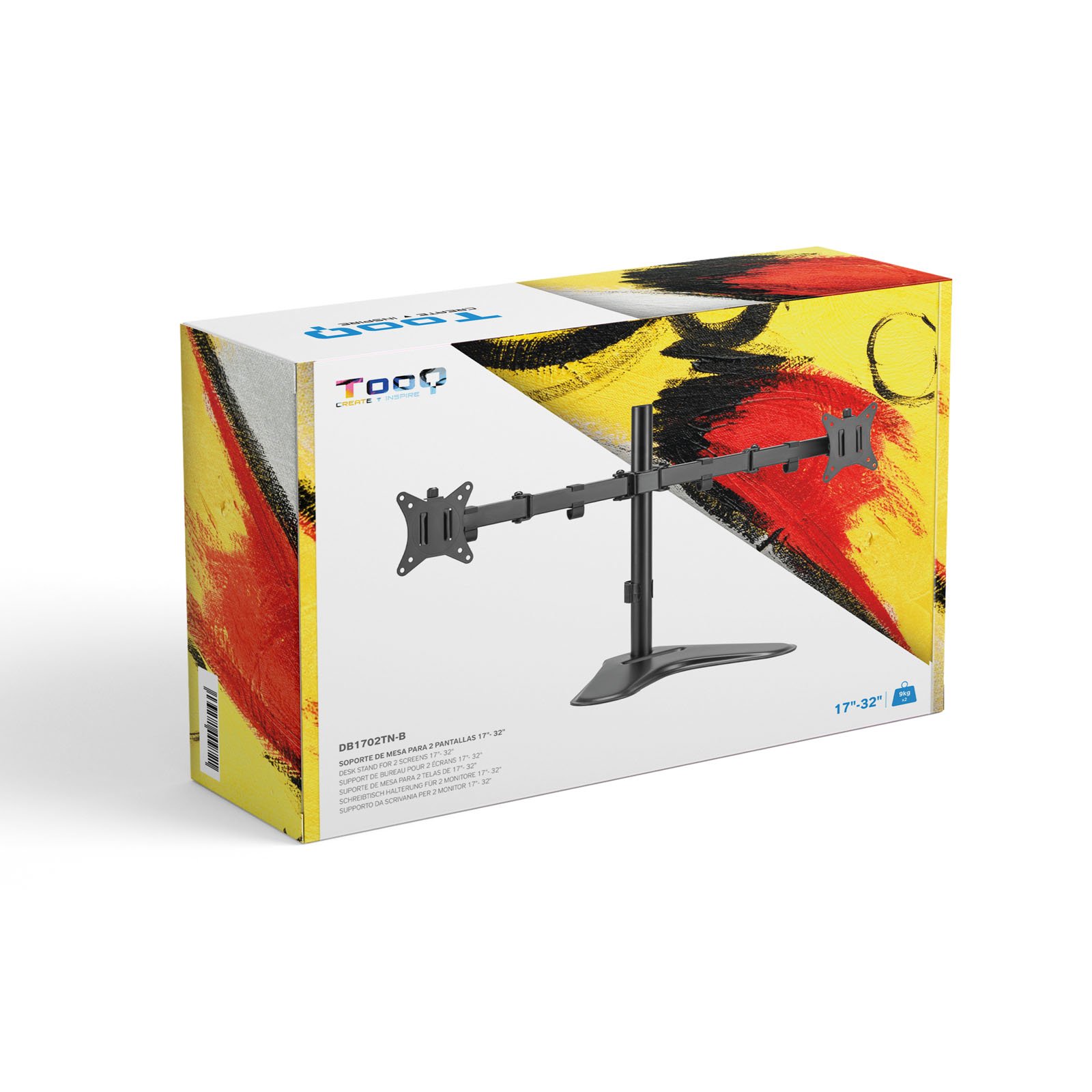 SOPORTE MONITOR DE MESA TOOQ DB1702TN-B 2 PANTALLAS 17"-32" CARGA MAXIMA 9KG