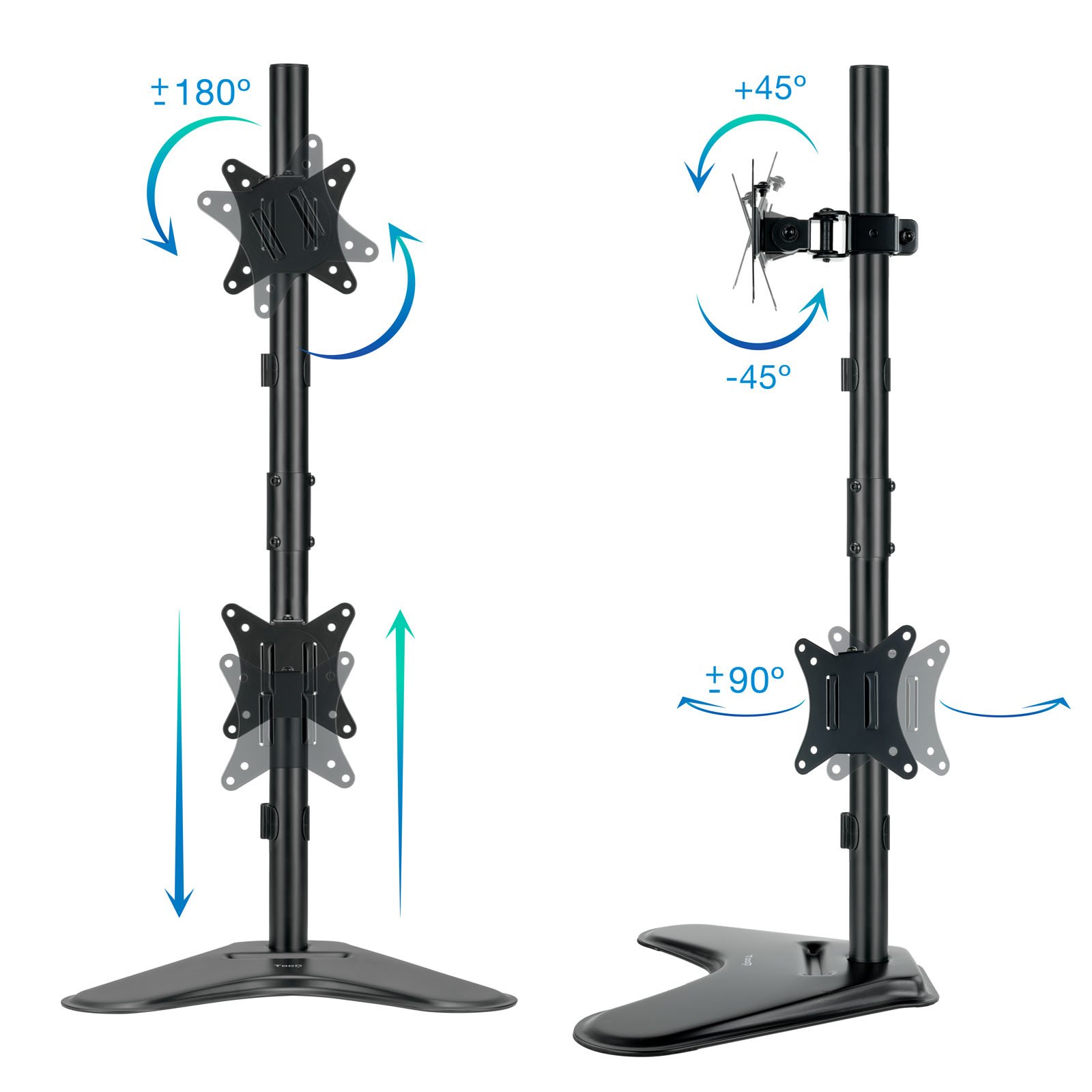 SOPORTE MONITOR DE MESA VERTICAL TOOQ DB1703TNV-B 2 PANTALLAS 17"-32" CARGA MAXIMA 9KG