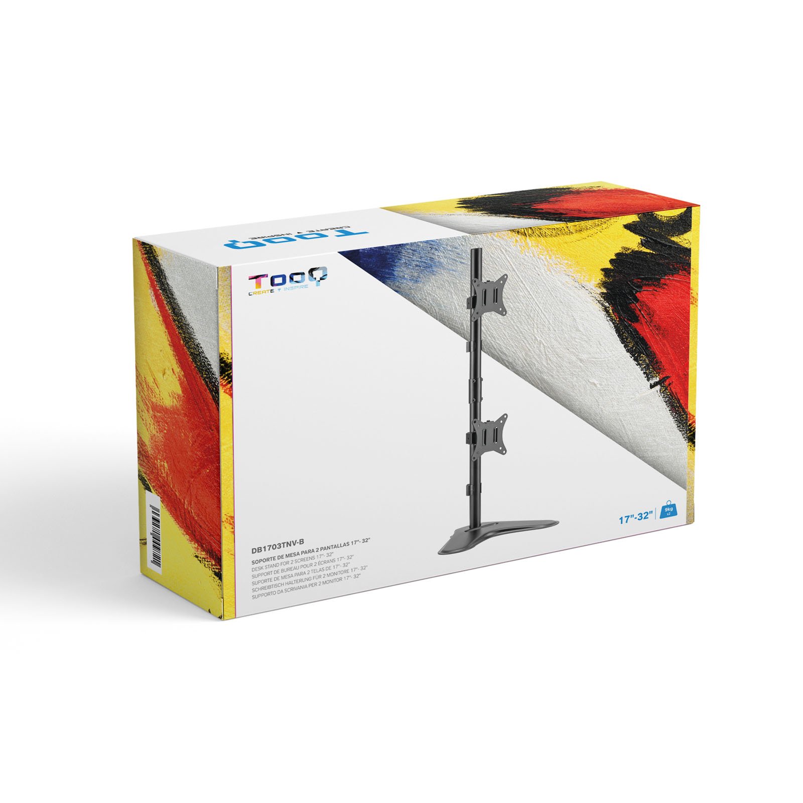 SOPORTE MONITOR DE MESA VERTICAL TOOQ DB1703TNV-B 2 PANTALLAS 17"-32" CARGA MAXIMA 9KG