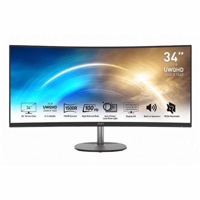 MONITOR LED 34" MSI MP341CQ DP HDMI MM CURVO UWQHD 100 PANORAMICO 21:9