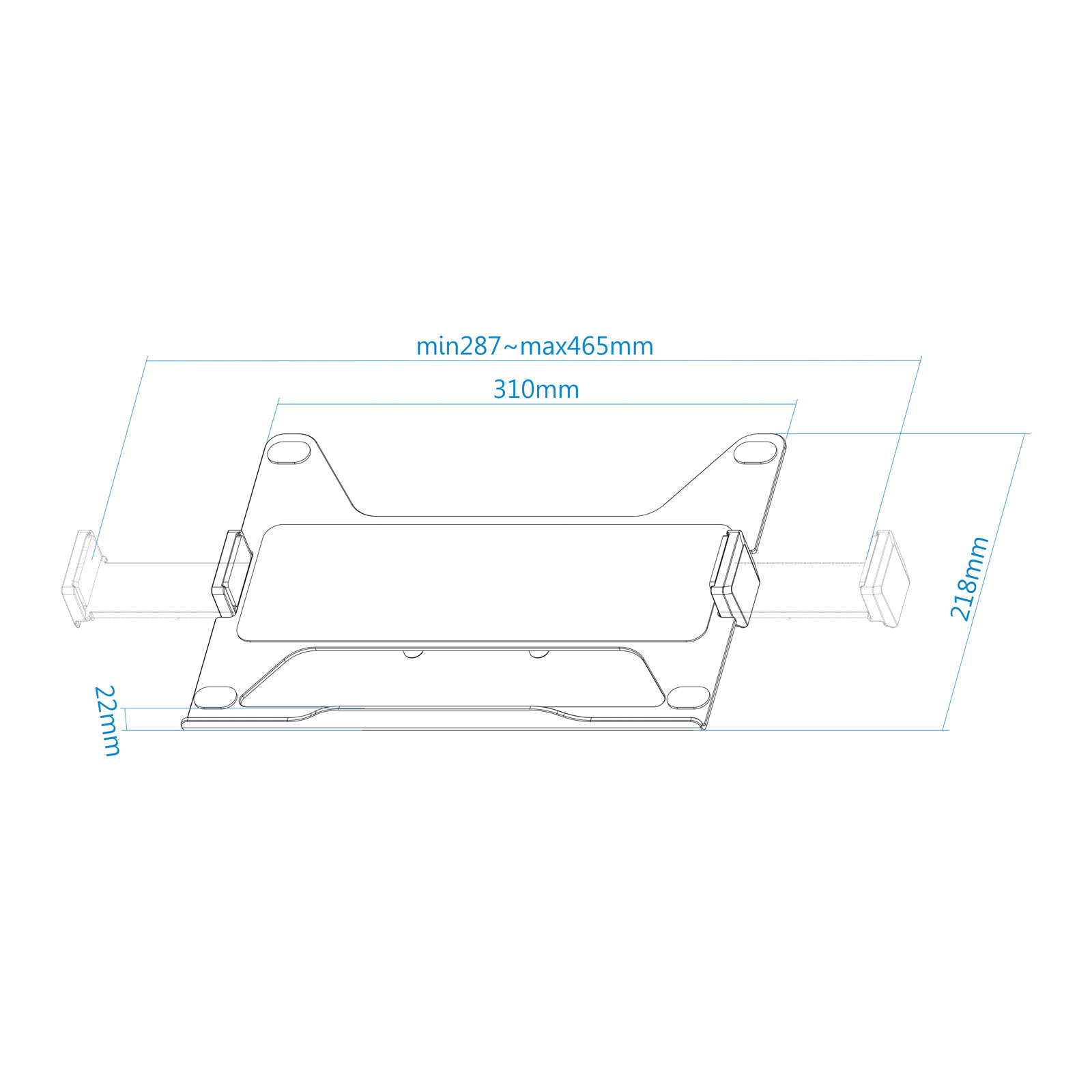 SOPORTE TOOQ PARA PORTATIL 11.6" - 17.3" CARGA MAXIMA 9KG VESA 75 X 75