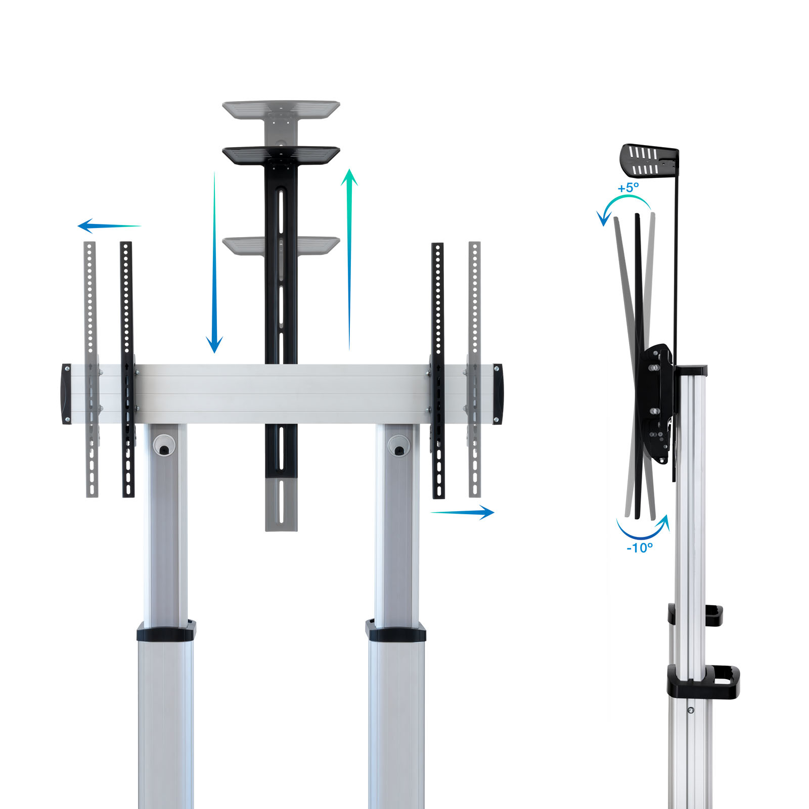 SOPORTE SUELO TV TOOQ FS20300M-B 60"-100" CARGA MAXIMA 100KG ALUMINIO