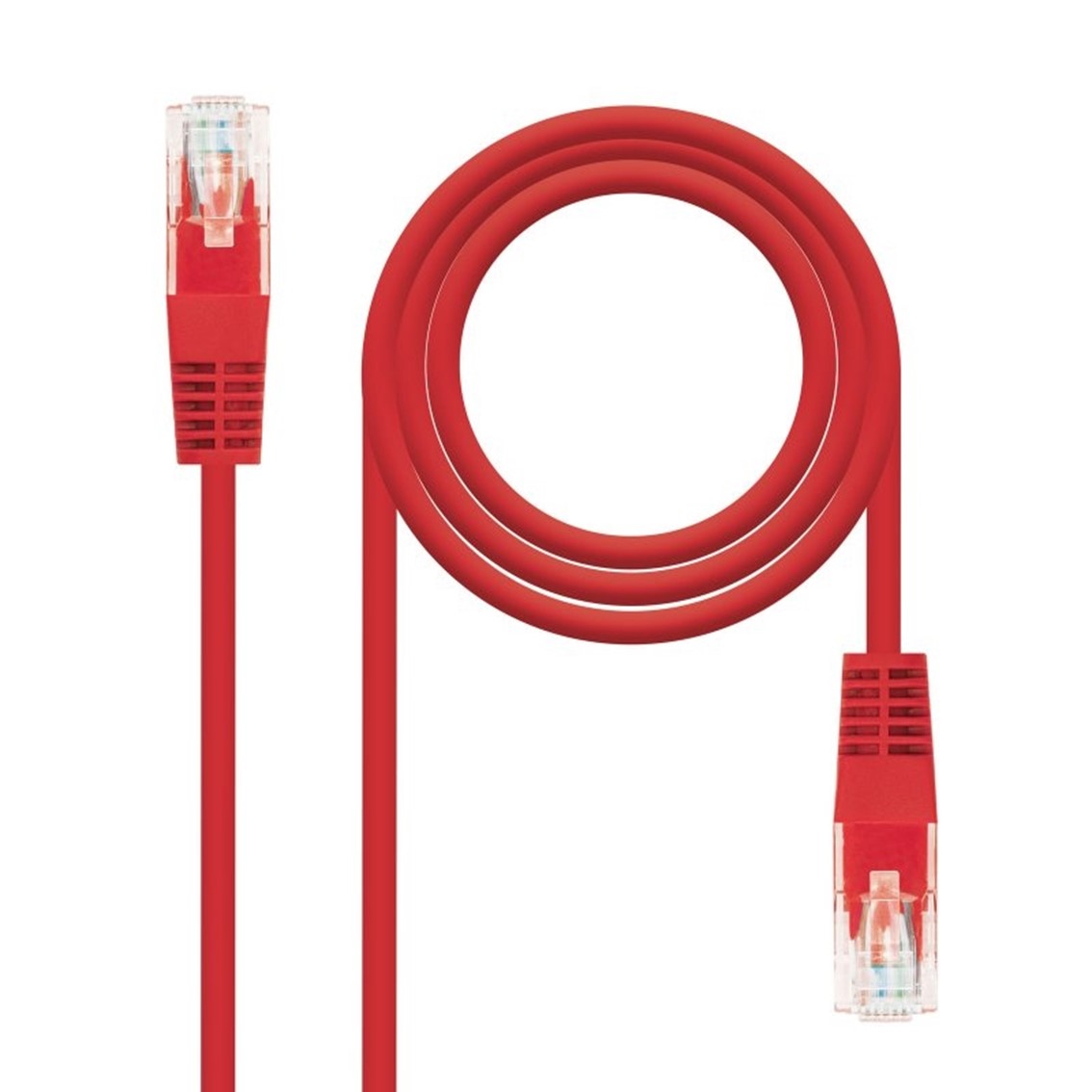 LATIGUILLO CABLE RED UTP CAT.6 RJ45 NANOCABLE 0.25M ROJO